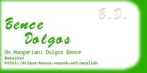 bence dolgos business card